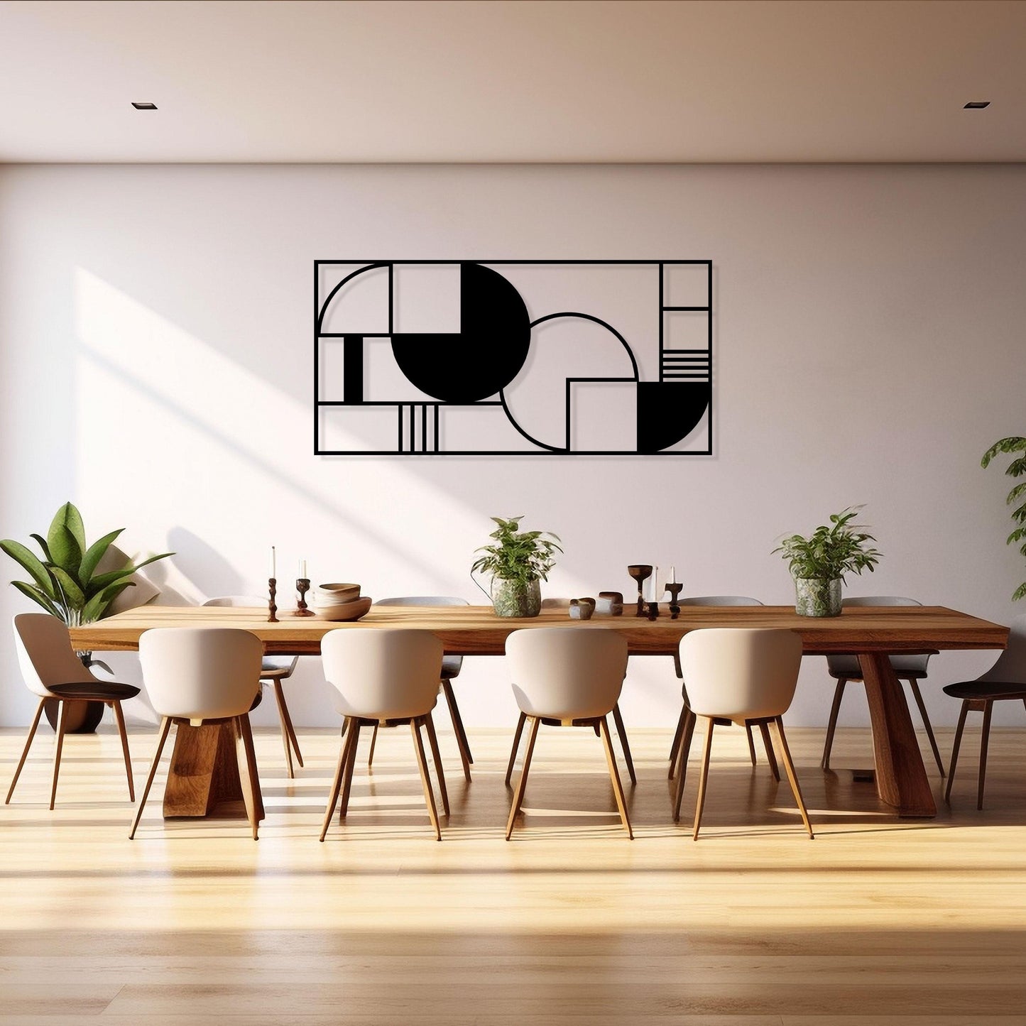 Geometric Metal Wall Art, Modern Metal Wall Decor, Christmas Gift, Unique Birthday Gift, Minimalist Metal Home Decor, Office Metal Wall Art