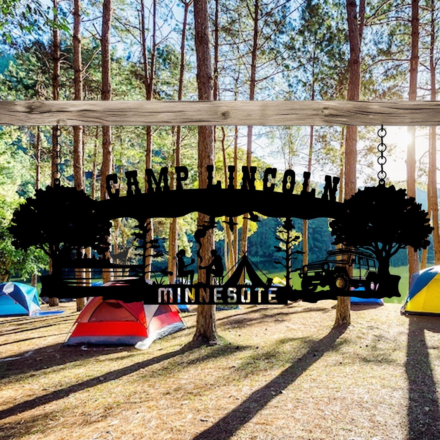 Personalized Metal Camping Name Sign, Custom Metal Name Sign, Off Road Camp Metal Sign, Unique Anniversary Gift, Best Gift, Christmas Gift