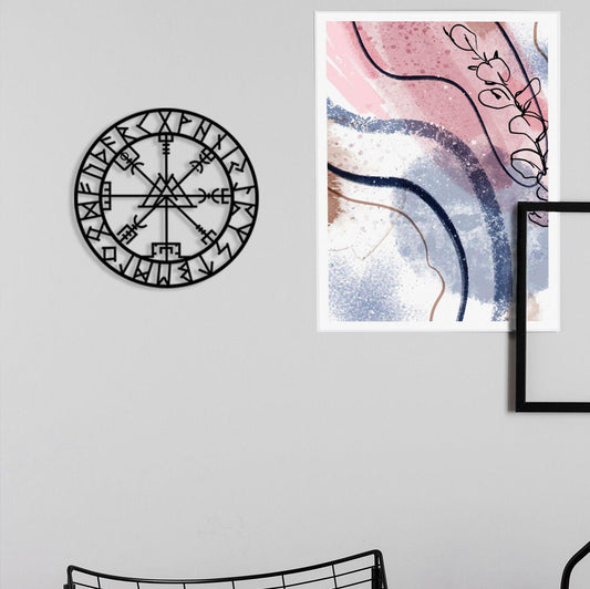 Viking Metal Wall Art, Viking Calender Wall Decor, Yoga Room Metal Walll Decor, Unique Viking Lovers Birthday Gift, Christmas Glft