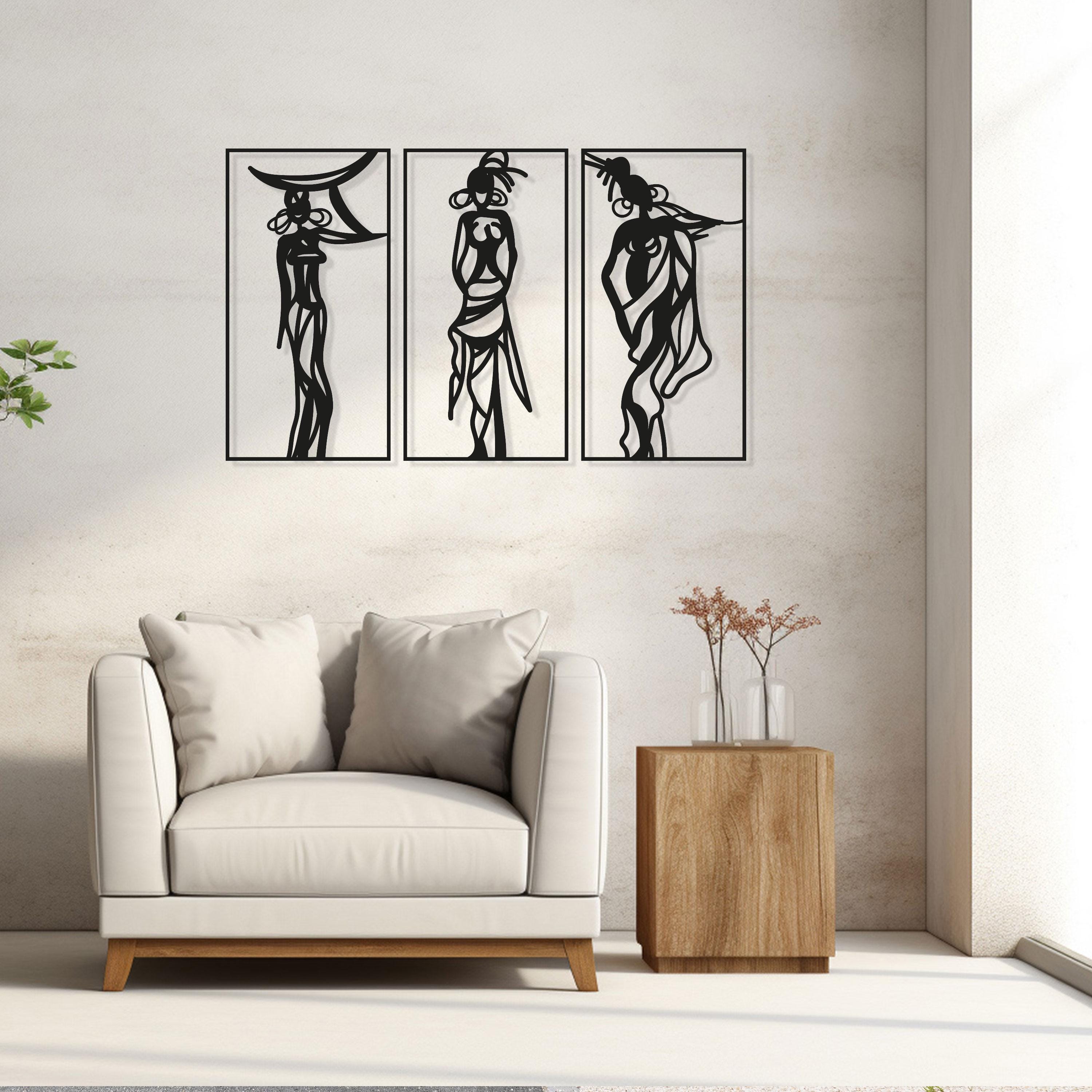 African Woman Metal Wall Art – Unique Living Room, Kitchen & Entryway – Unique Birthday Gift – Housewarming Gift - Valentine's Day gift
