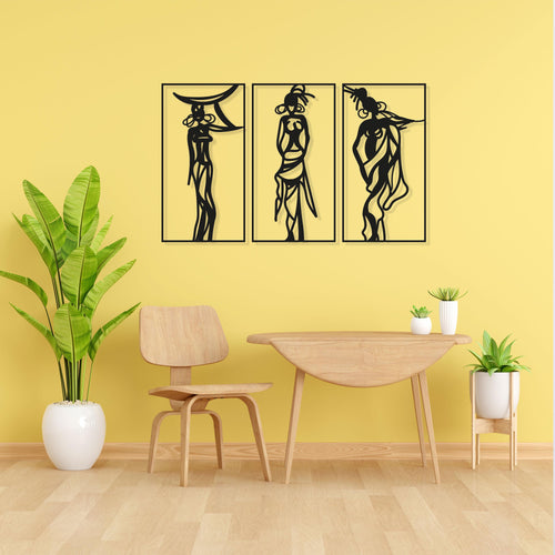 African Woman Metal Wall Art - Rustic Modern Home Decor - Unique Birthday Gift