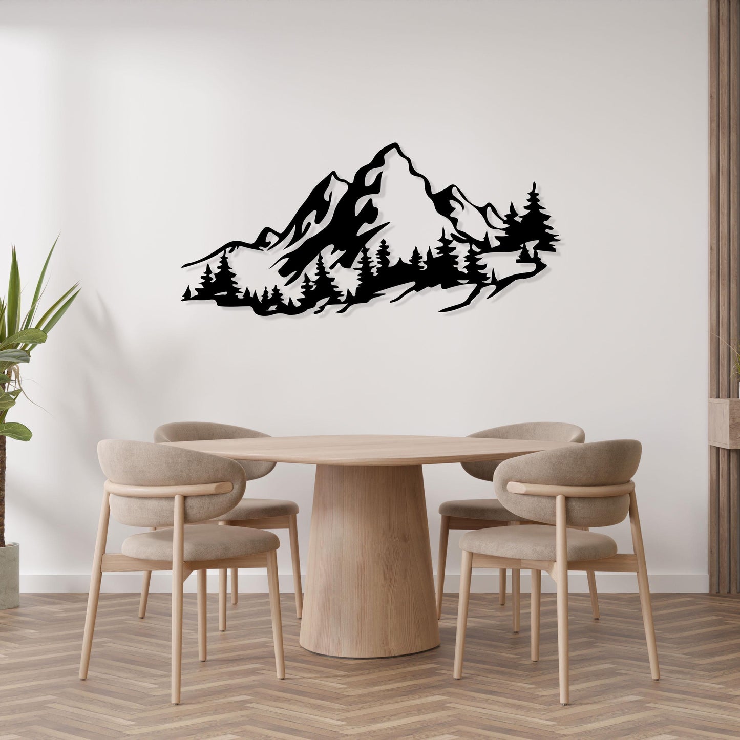 Mountain Pine Metal Wall Art, Nature Inspired Home Décor, Kitchen Metal Wall Decor, Unique Birthday Gift, Gift for Her, Outdoor Metal Sign