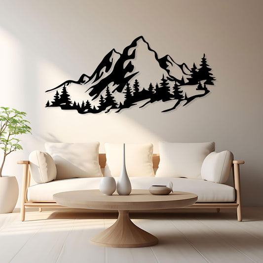 Mountain Pine Metal Wall Art, Nature Inspired Home Décor, Kitchen Metal Wall Decor, Unique Birthday Gift, Gift for Her, Outdoor Metal Sign