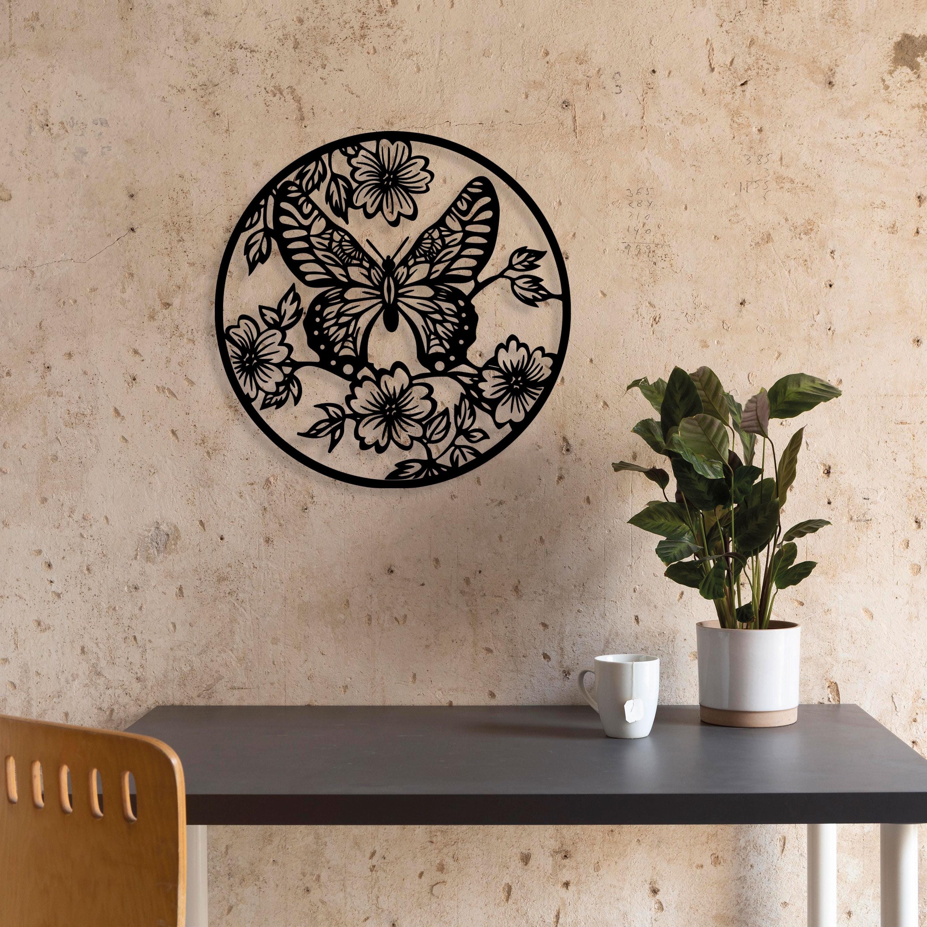 Butterfly Metal Wall Art, Home Garden Metal Wall Art, Unique Birthday Gift, Bathroom Metal Wall Decor, Porch Metal Wall Art, Gift for Her