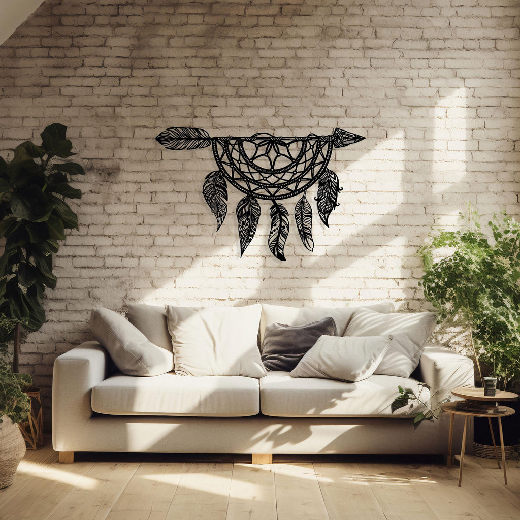 Arrow Dreamcatcher Metal Wall Art, Unique Birthday Gift, Unique Boho Metal Decor, Headboard Wall Art, Gift for Her, Arrow Metal Home Decor