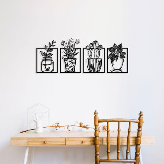 Floral Metal Wall Art Set, Home Garden Metal Wall Decor, Unique Birthday Gift, Kitchen Metal Wall Art, Flower Lovers Gift , Gift for Her