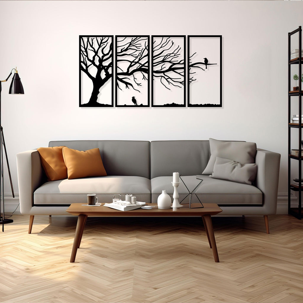 Tree of Life Metal Wall Art - Modern Living Room Decor - Tree Branch Lovers Gift