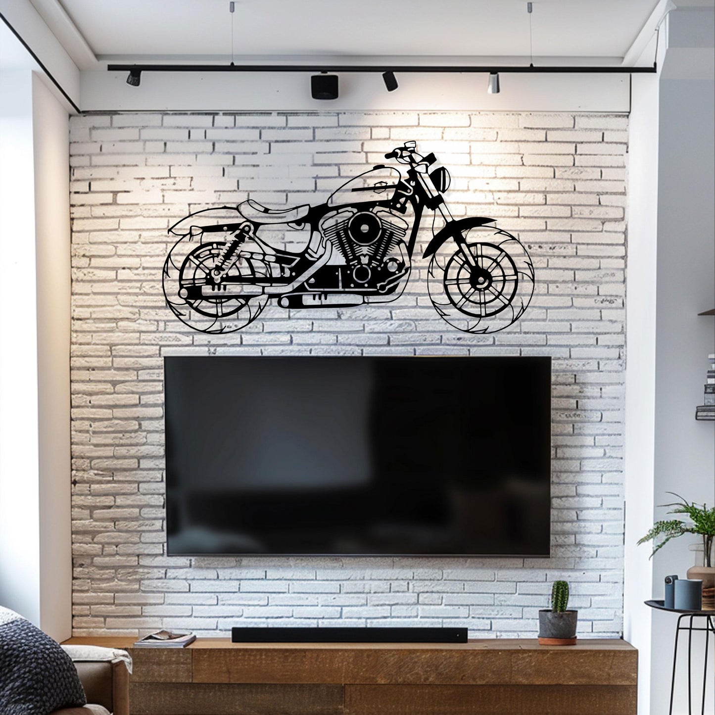 Harley Motor Metal Wall Art, Motor Lovers Birthday Gift, Motor Bar Metal Wall Decor, Garage Entry Metal Sign, Gift for Son, Iconic Wall Art