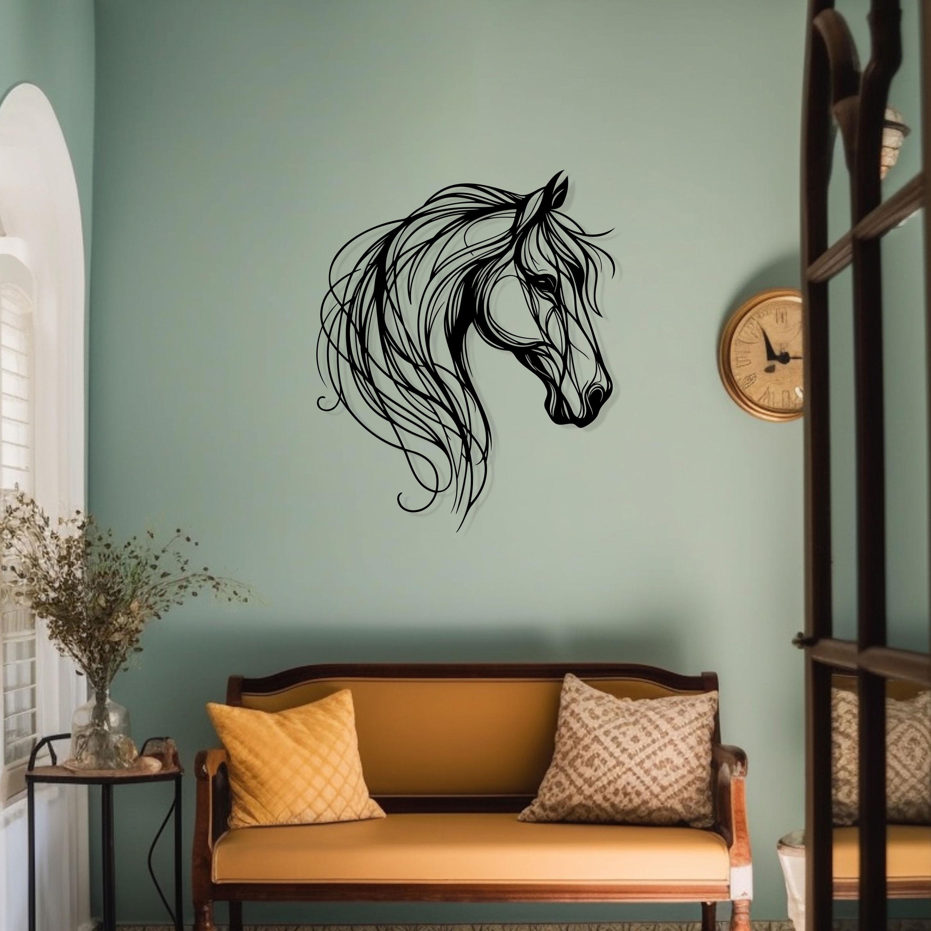Horse Metal Line Art, Horse Lovers Gift, Bathroom Metal Wall Decor, Unique Birthday Gift, Livingroom Metal Wall Art, Valentine's Day gift