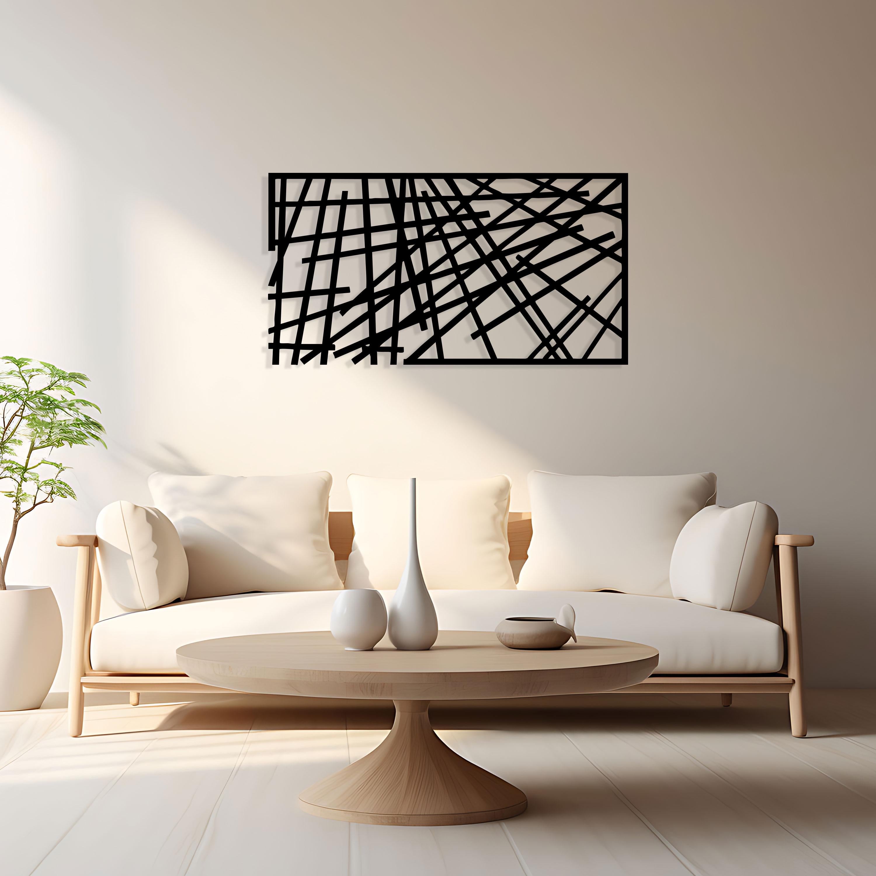 Abstract Metal Wall Art - Modern Geometric Wall Decor - Unique Birthday Gift