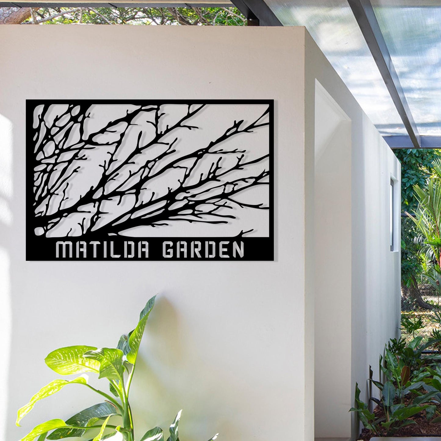 Personalized Garden Entry Metal Sign, Custom Home Garden Metal Name Decor, Unique Anniversay Gift, Gift for Family, Porch Metal Wall Art