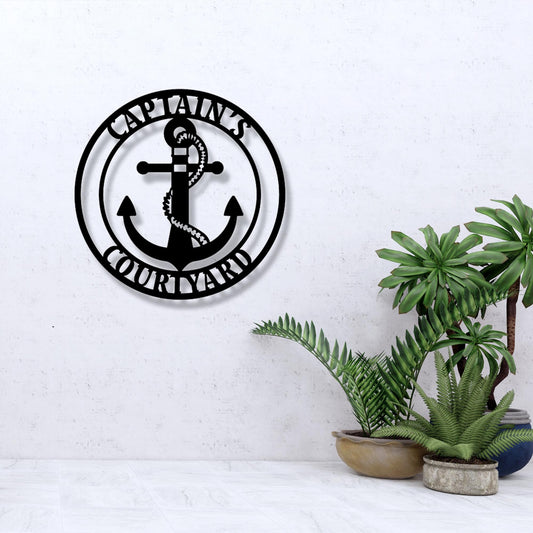 Personalized Metal Anchor Name Sign, Marine Metal Sign, Custom Sailor Name Sign, Nautical Lovers Gift, Anniversary Gift, Christmas Gift