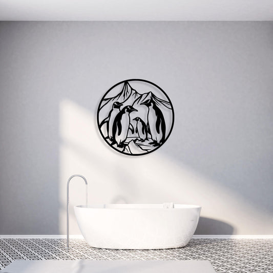 Penguins Metal Wall Art, Unique Birthday Gift, North Lovers Metal Wall Art,  Iconic Metal Decor, Gift for Her, Bathroom Metal Wall Decor