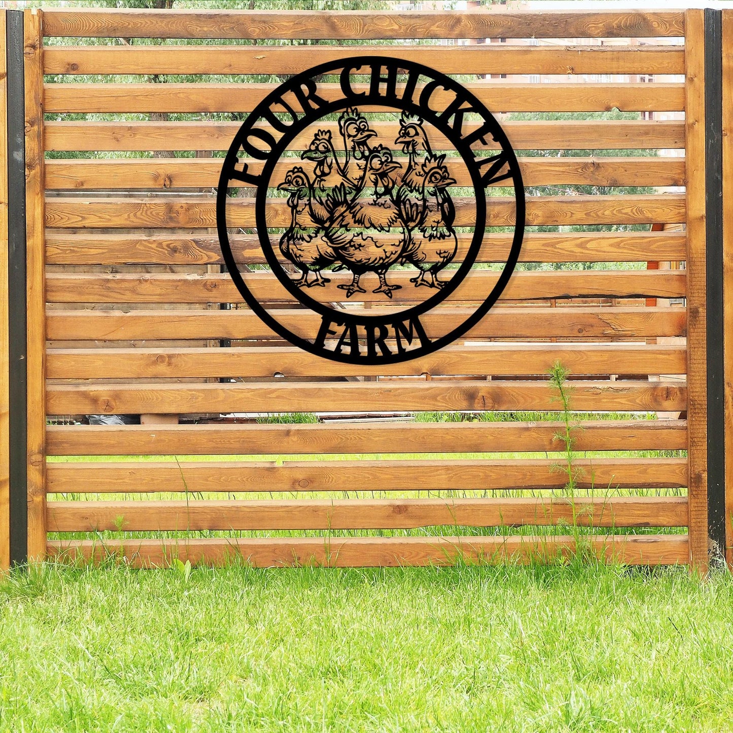 Chicken Farm Metal Sign, Custom Name Barn Decor, Rustic Coop Wall Art, Personalized Outdoor Farmhouse Sign, Welcome Sign for Chicken Lovers