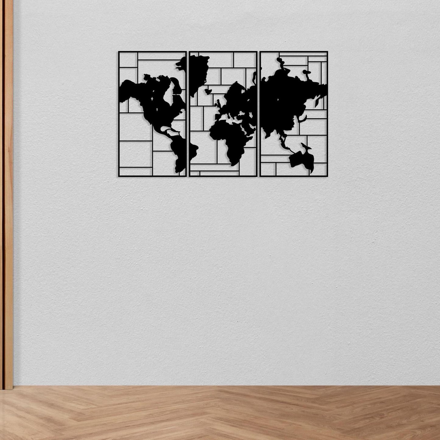 Metal World Map Wall Art, Modern Office Metal Wall Decor, Travel Lover Gift, Large Metal Wall Art, Unique Housewarming Gift, Birthday Gift