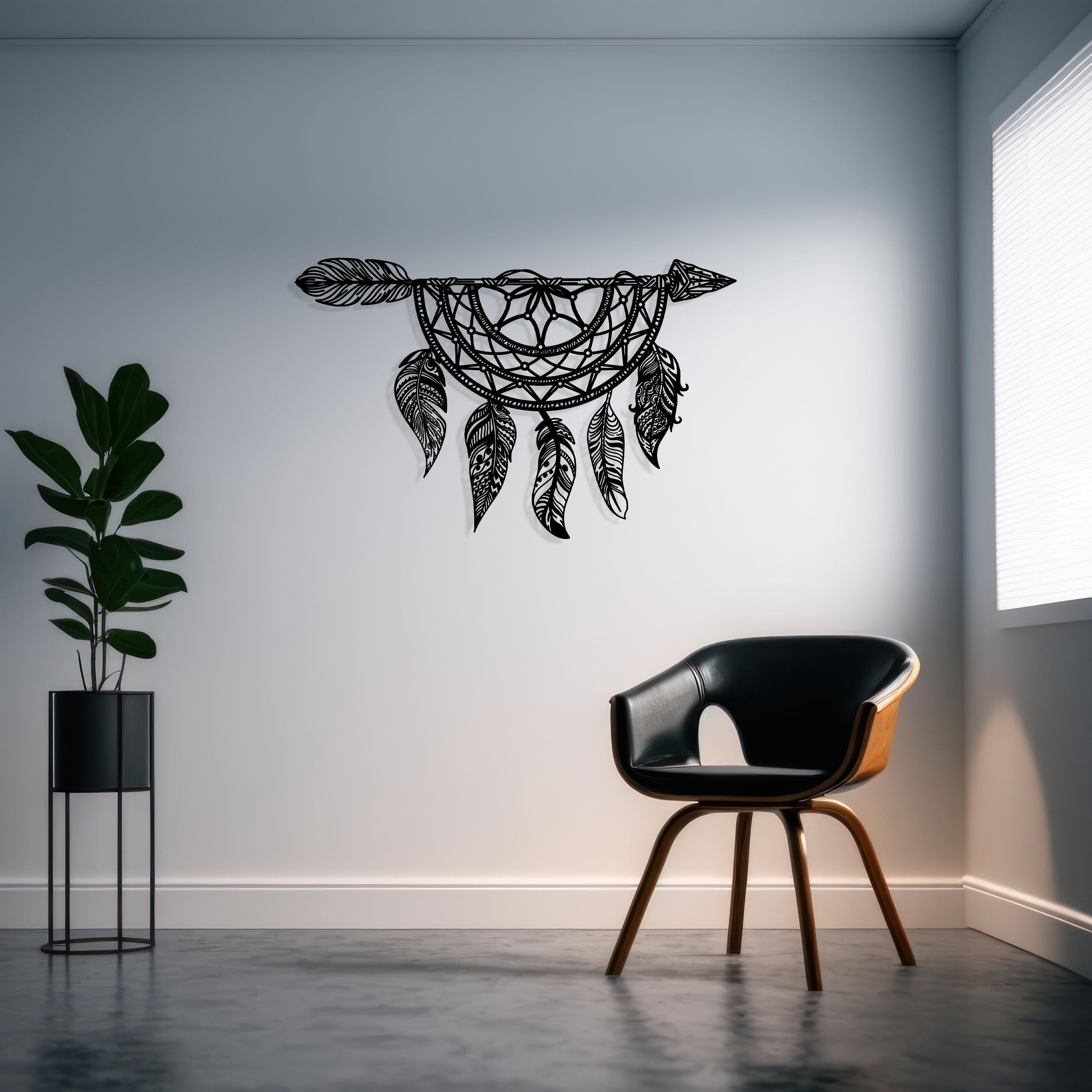 Arrow Dreamcatcher Metal Wall Art, Unique Birthday Gift, Unique Boho Metal Decor, Headboard Wall Art, Gift for Her, Arrow Metal Home Decor