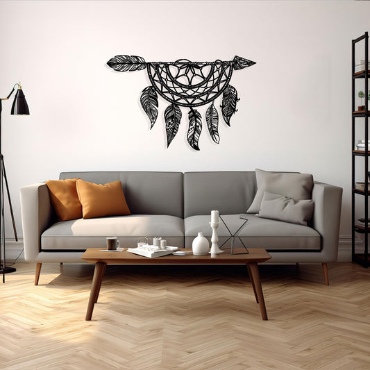 Arrow Dreamcatcher Metal Wall Art, Unique Birthday Gift, Unique Boho Metal Decor, Headboard Wall Art, Gift for Her, Arrow Metal Home Decor