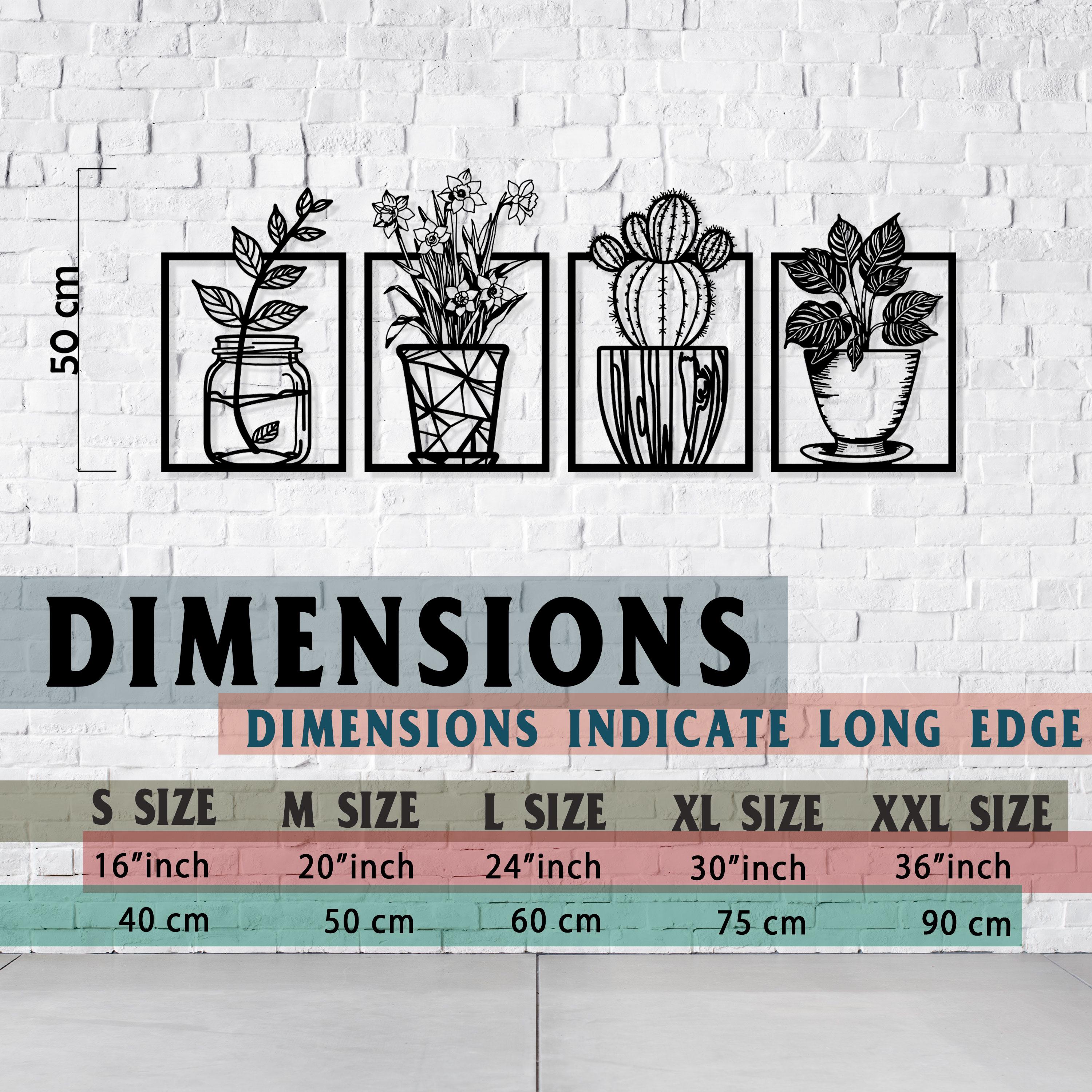 Floral Metal Wall Art Set - Botanical Home Decor - Flowers Lovers Gift