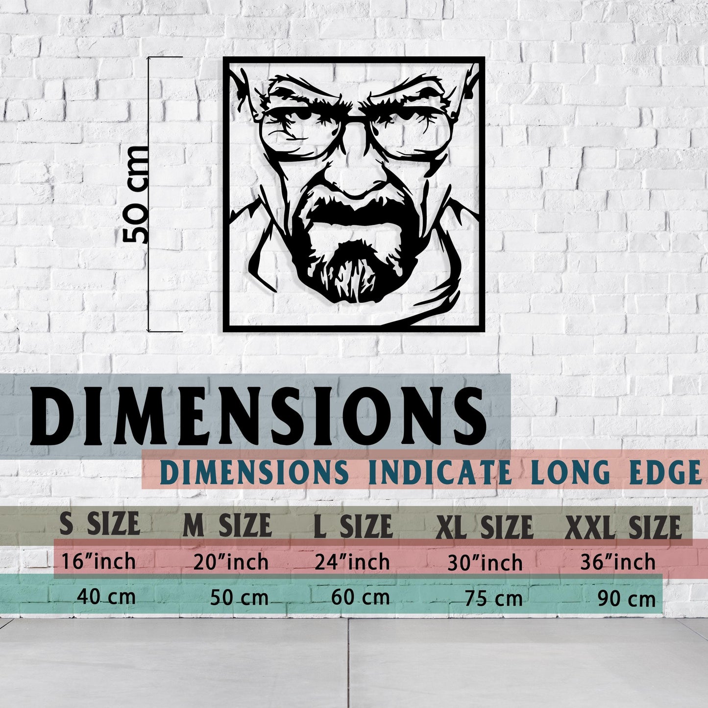 Breaking Bad Metal Wall Art, Walter White Wall Decor, Heisenberg Lovers Gift, TV Show Fan Metal Wall Decor, Unique Man Cave Metal Wall Art