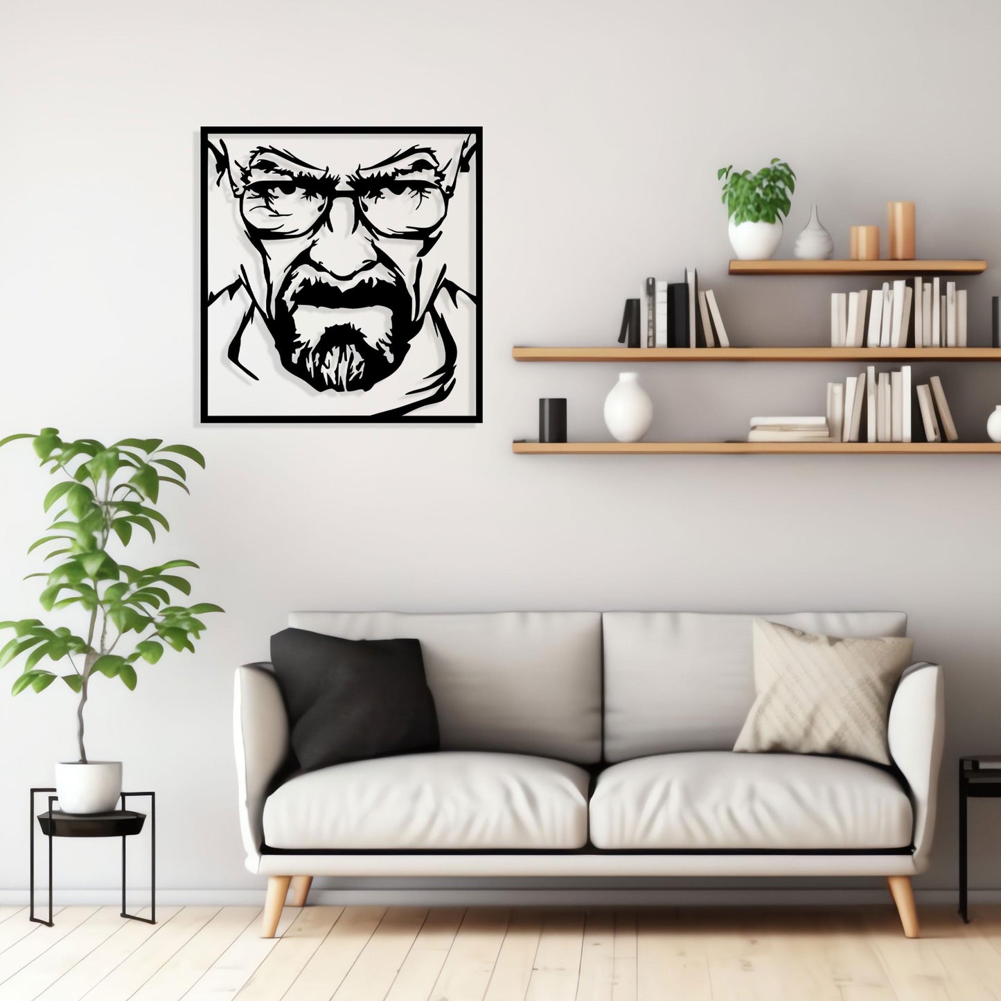 Breaking Bad Metal Wall Art, Walter White Wall Decor, Heisenberg Lovers Gift, TV Show Fan Metal Wall Decor, Unique Man Cave Metal Wall Art