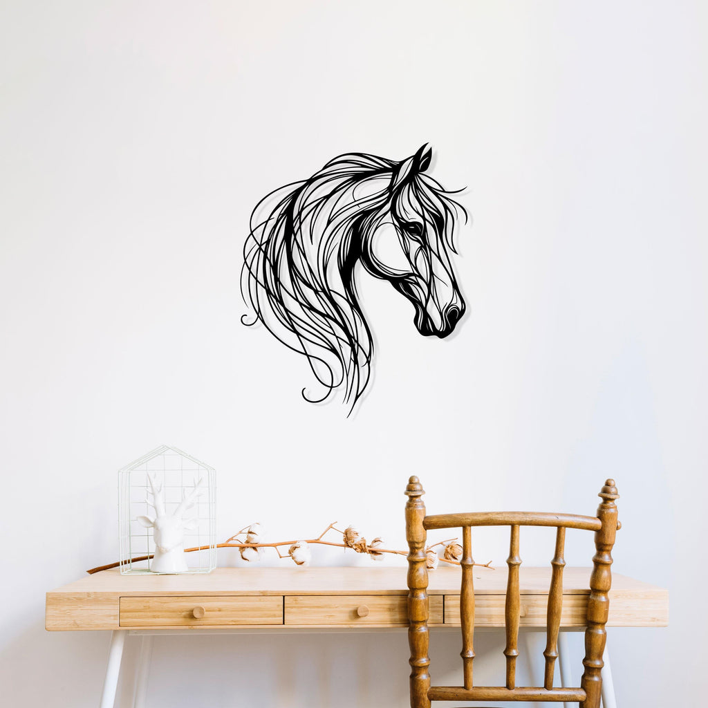 Horse Metal Line Art, Horse Lovers Gift, Bathroom Metal Wall Decor, Unique Birthday Gift, Livingroom Metal Wall Art, Valentine's Day gift