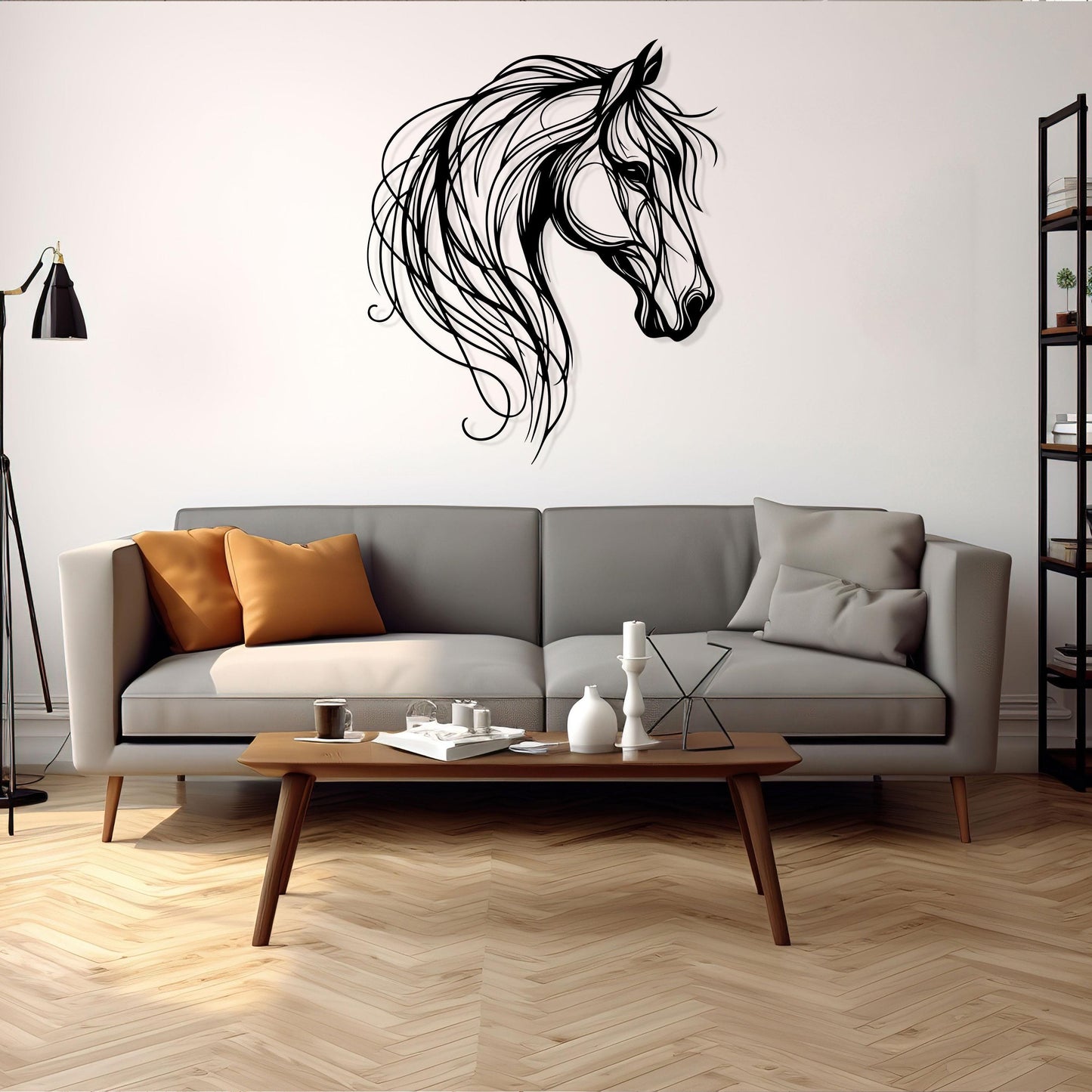 Horse Metal Line Art, Horse Lovers Gift, Bathroom Metal Wall Decor, Unique Birthday Gift, Livingroom Metal Wall Art, Valentine's Day gift