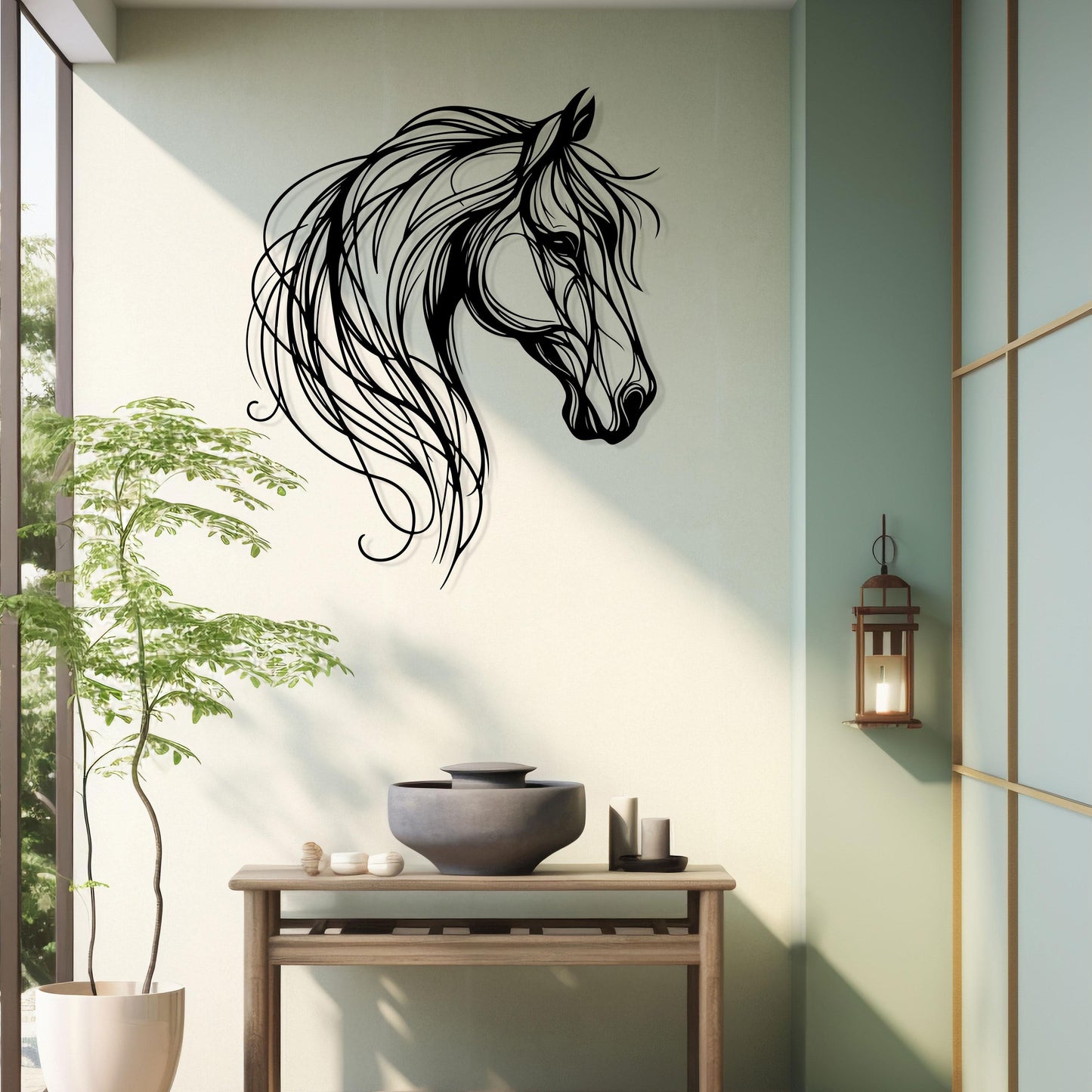Horse Metal Line Art, Horse Lovers Gift, Bathroom Metal Wall Decor, Unique Birthday Gift, Livingroom Metal Wall Art, Valentine's Day gift