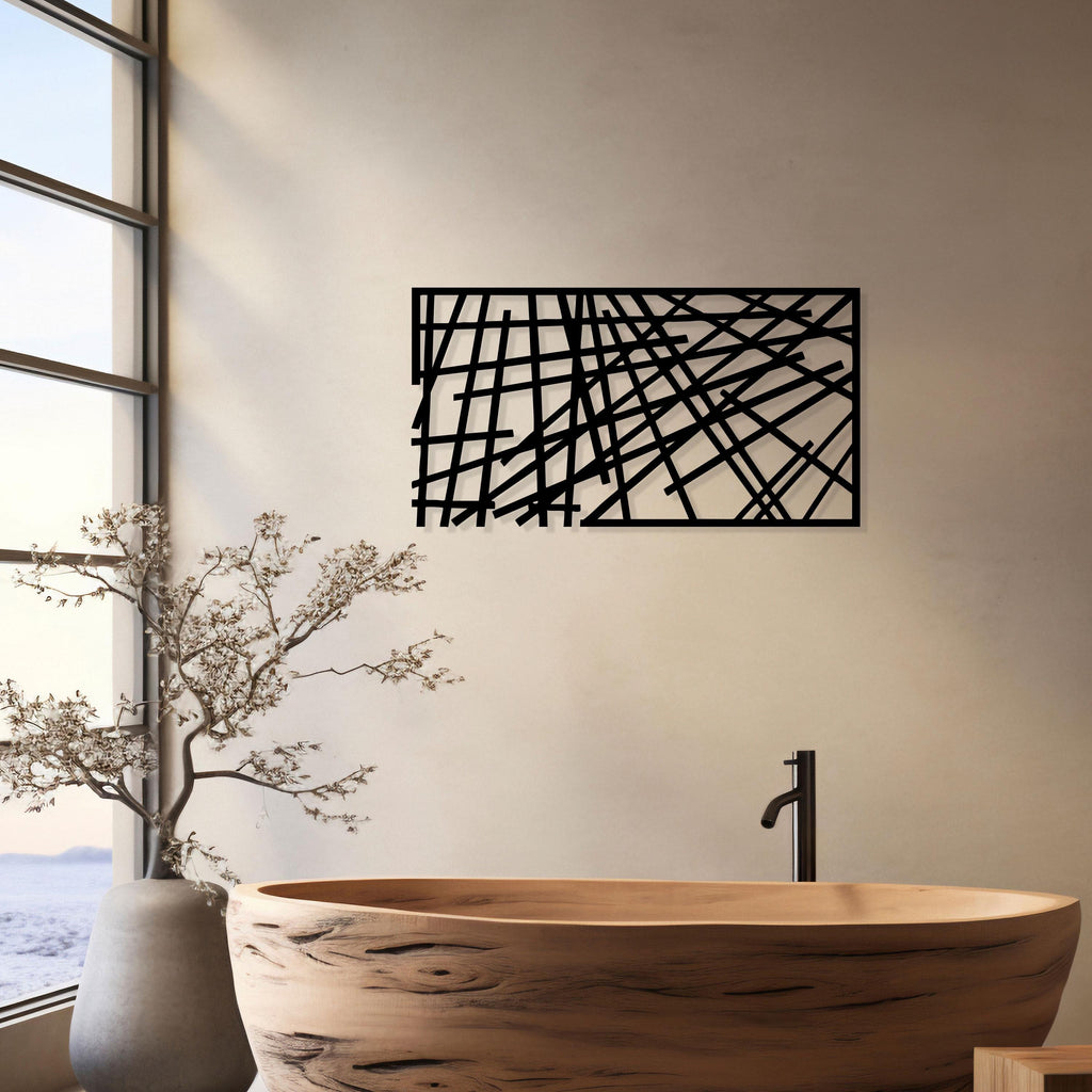 Abstract Metal Wall Art - Modern Geometric Wall Decor - Unique Birthday Gift