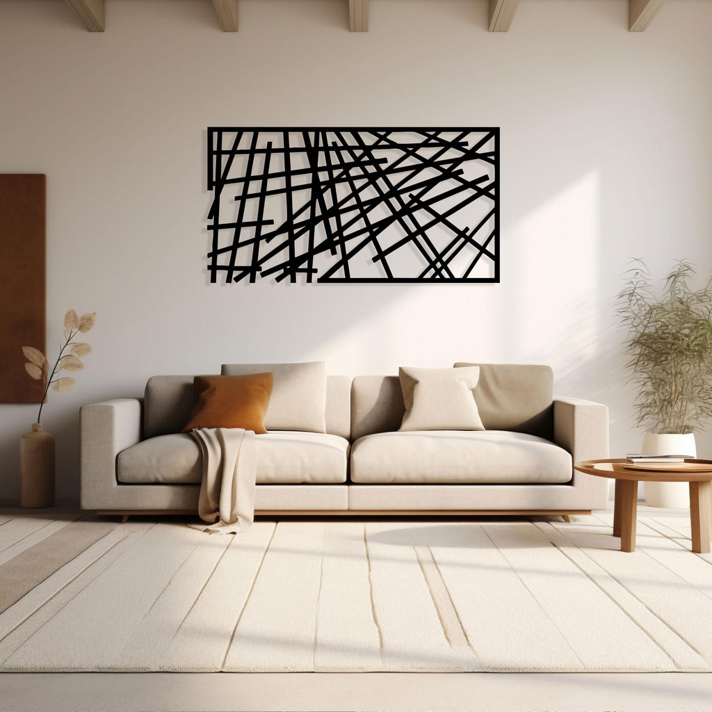 Abstract Metal Wall Art - Modern Geometric Wall Decor - Unique Birthday Gift