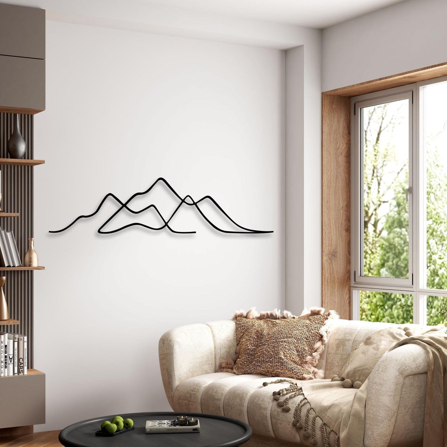 Metal Mountain Wall Line Art, Minimalist Metal Line Art, Mountain Metal Wire Art, Unique Birthday Gift, House Entry Wall Decor, Gift For Her