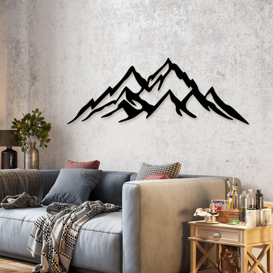 Mountain Metal Line Wall Art, Minimalist Metal Home Decor, Birthday Gift, Headboard Metal Wall Art, Best Home Decor, Gift for Her