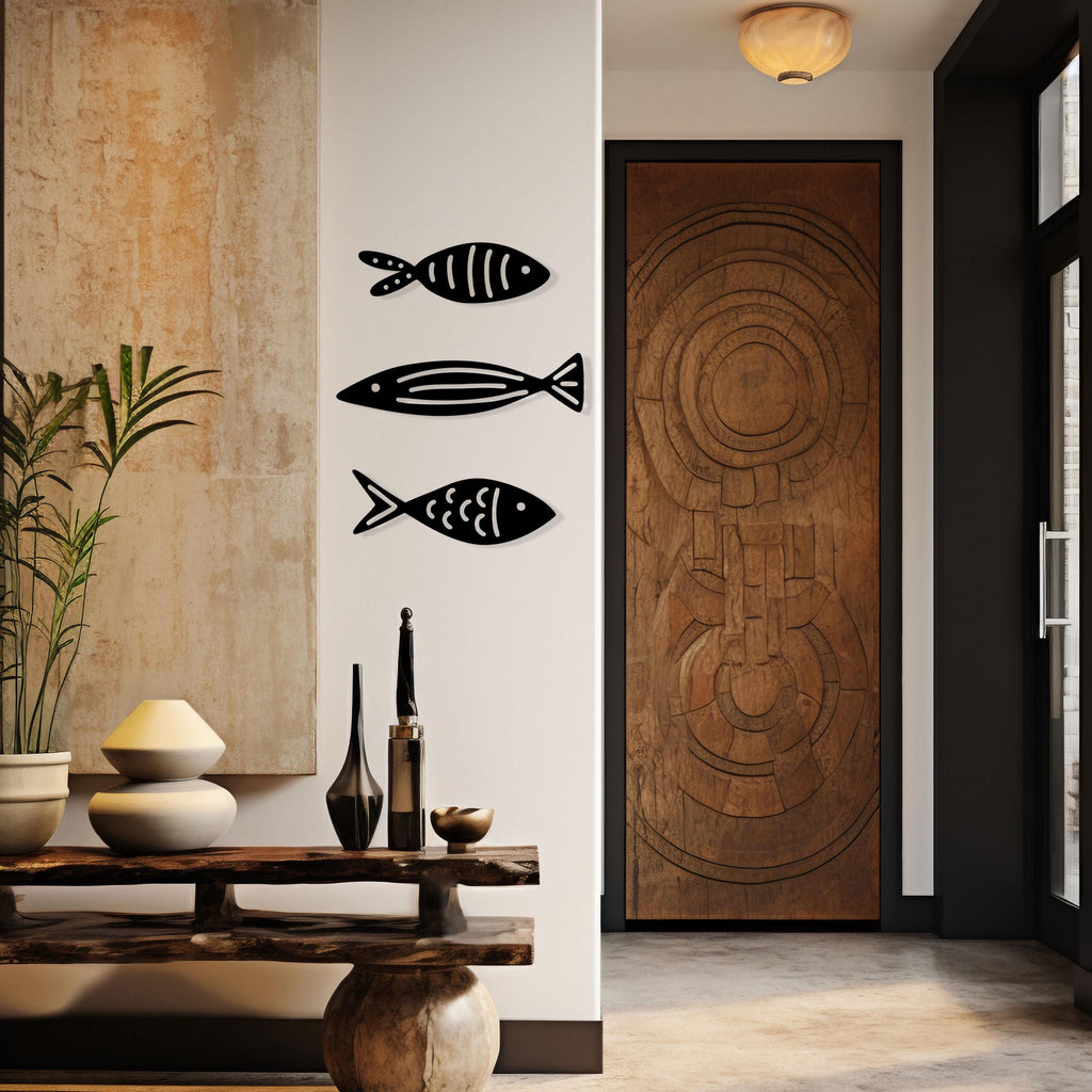 Fish Metal Wall Art - Coastal Nautical Home Decor - Unique Ocean Themed Gift