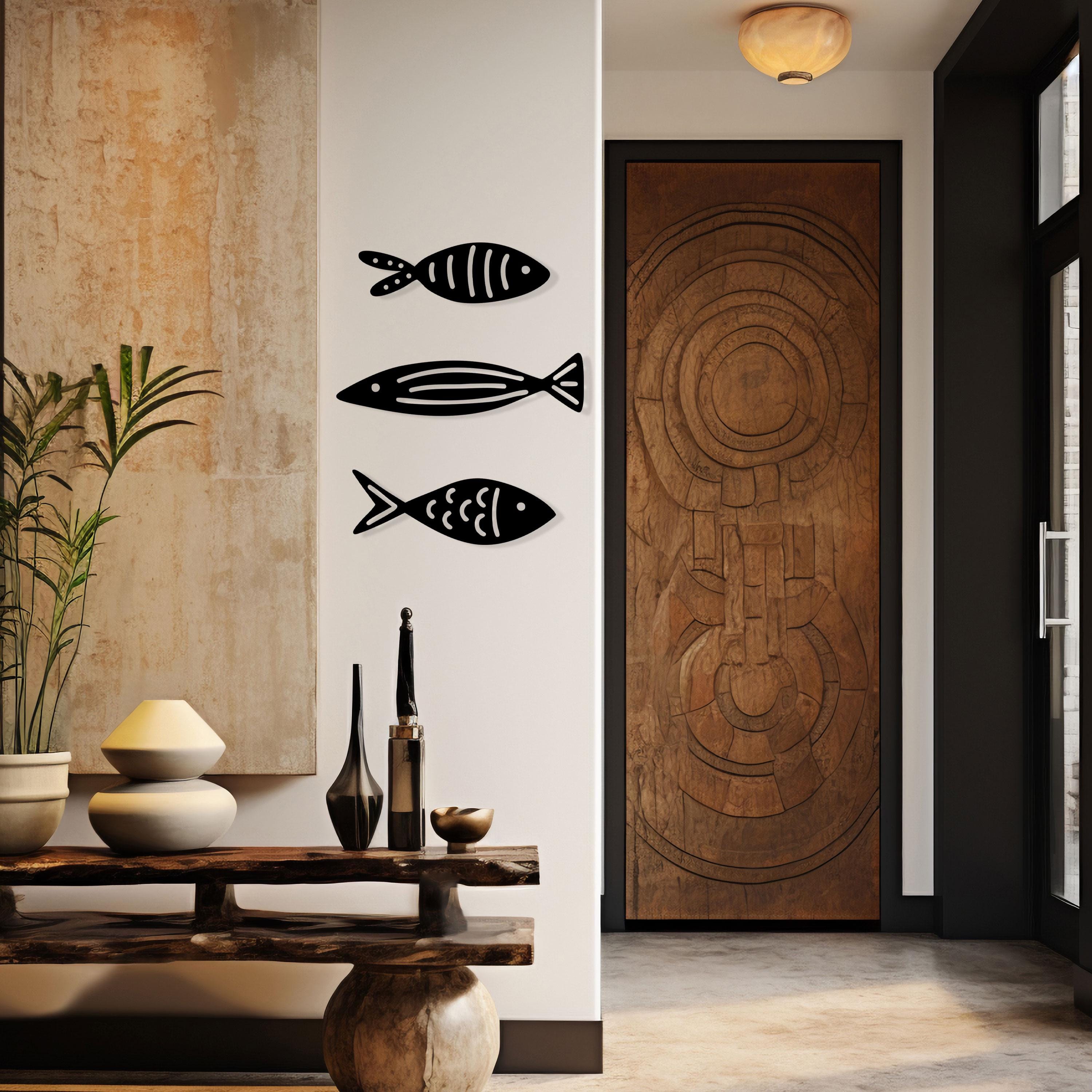 Fish Metal Wall Art - Coastal Nautical Home Decor - Unique Ocean Themed Gift