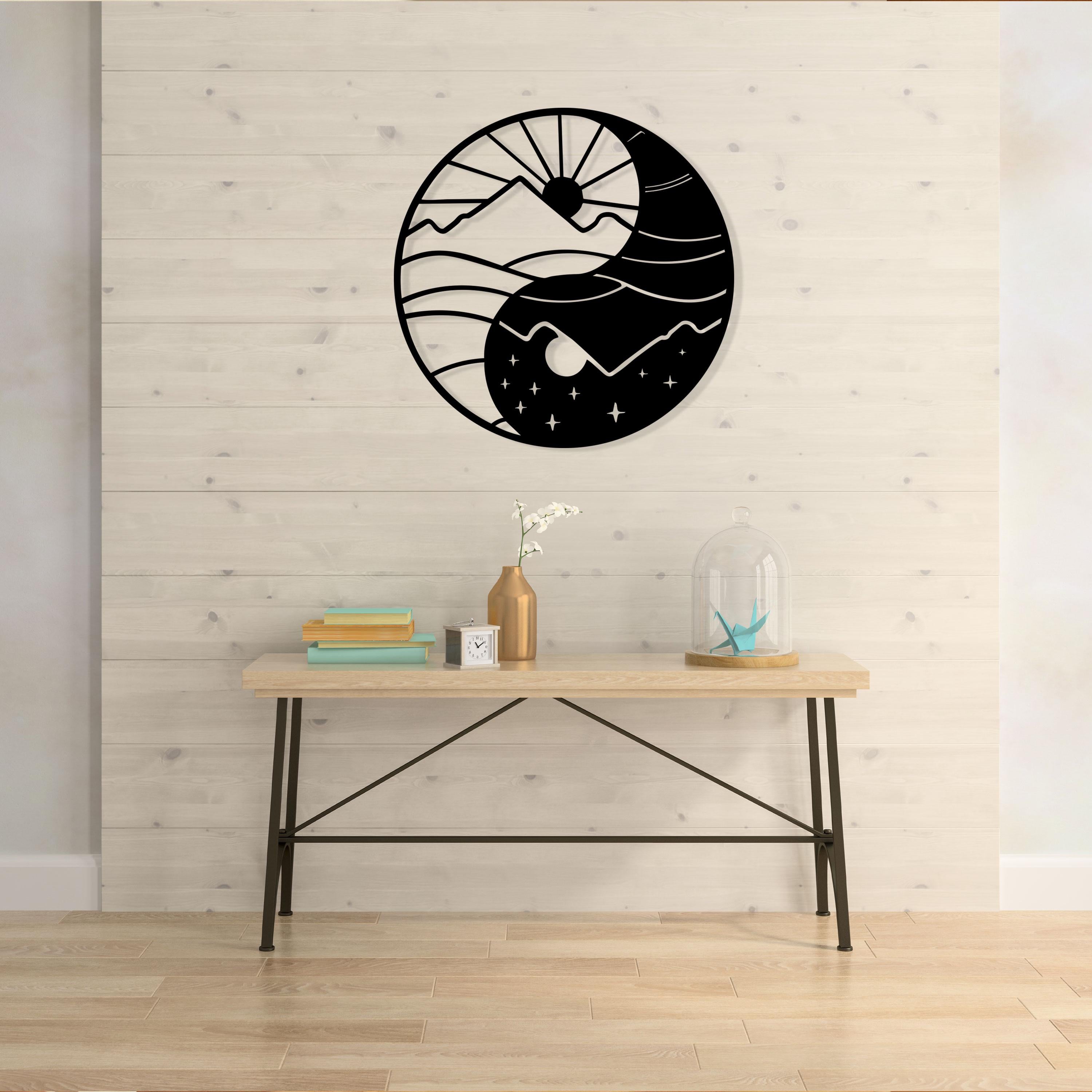 Yin Yang Metal Wall Art - Zen Boho Home Decor - Gift for Yoga Lovers