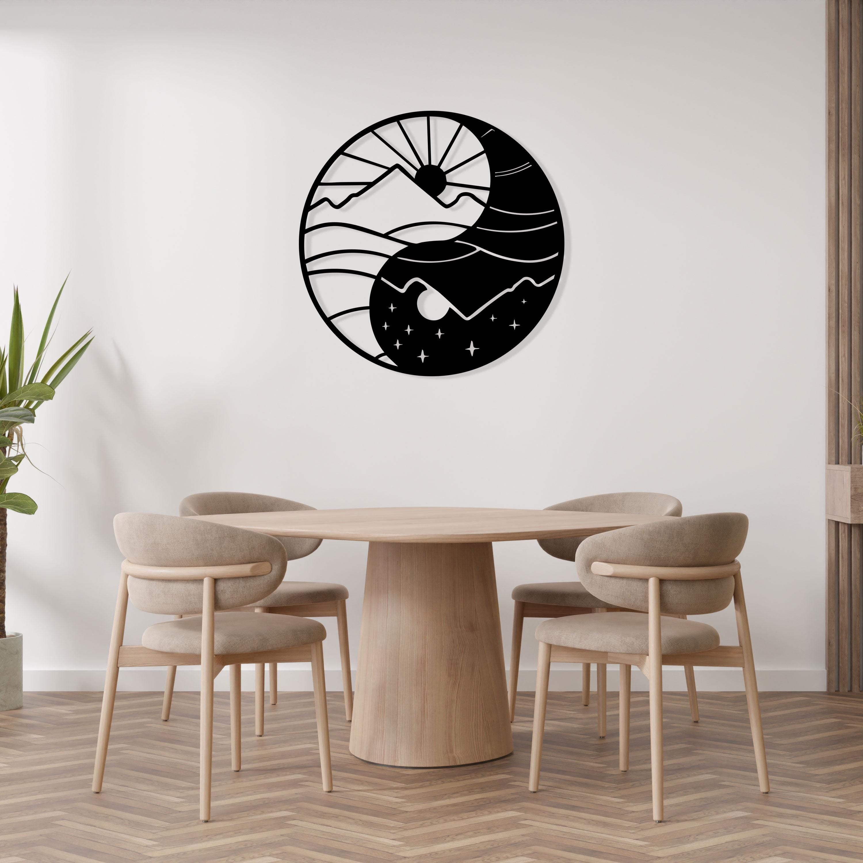 Yin Yang Metal Wall Art - Zen Boho Home Decor - Gift for Yoga Lovers