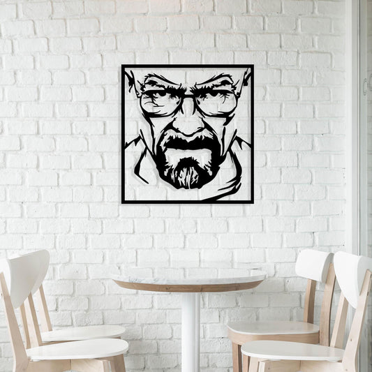 Breaking Bad Metal Wall Art, Walter White Wall Decor, Heisenberg Lovers Gift, TV Show Fan Metal Wall Decor, Unique Man Cave Metal Wall Art
