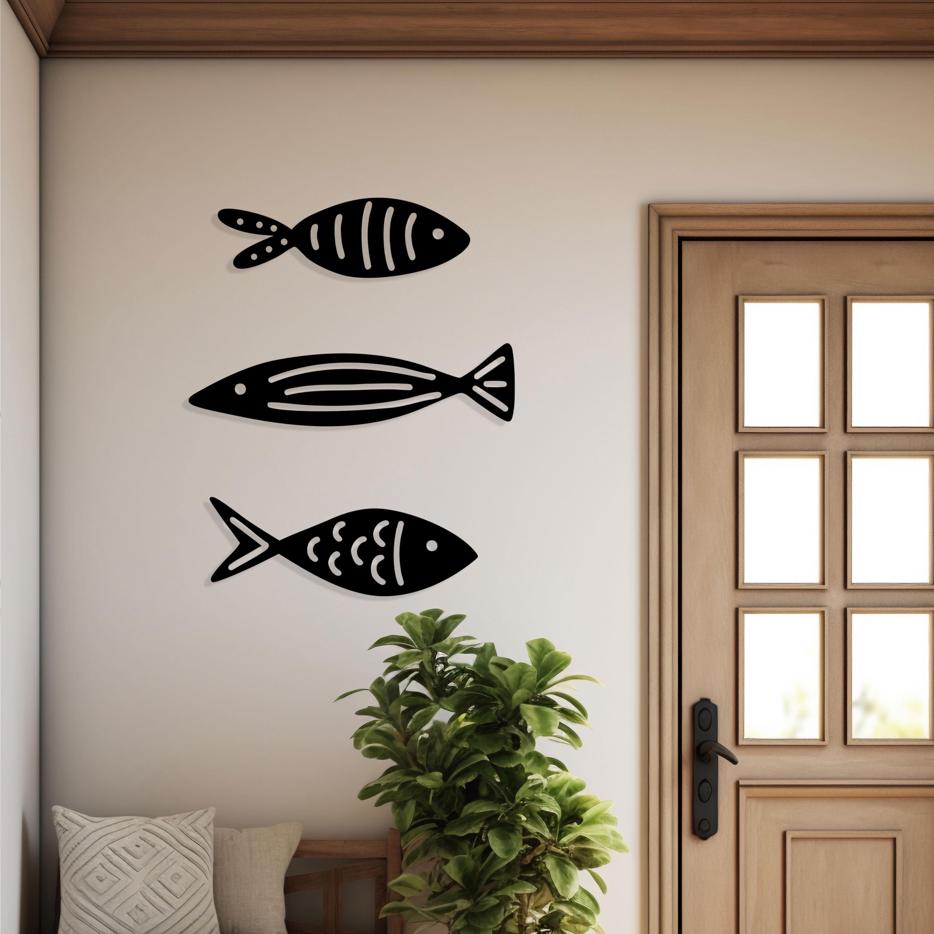 Fish Metal Wall Art - Coastal Nautical Home Decor - Unique Ocean Themed Gift