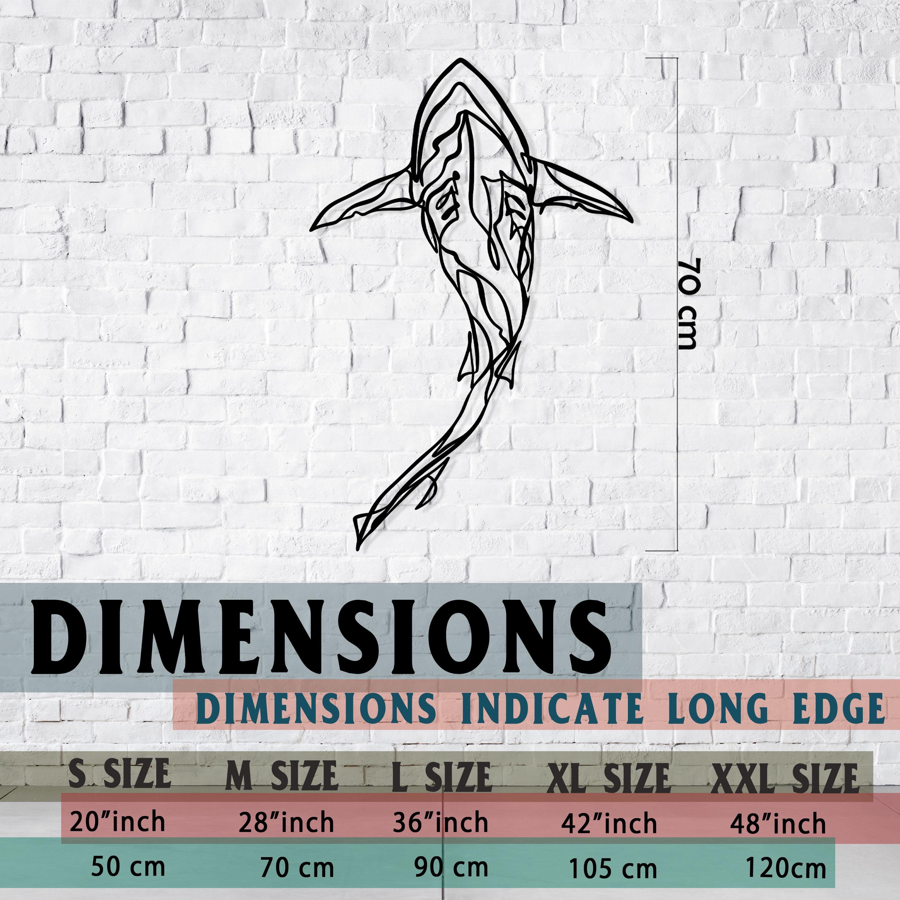 Shark Metal Line Art - Ocean Theme Wall Decor - Sea Lovers Gift
