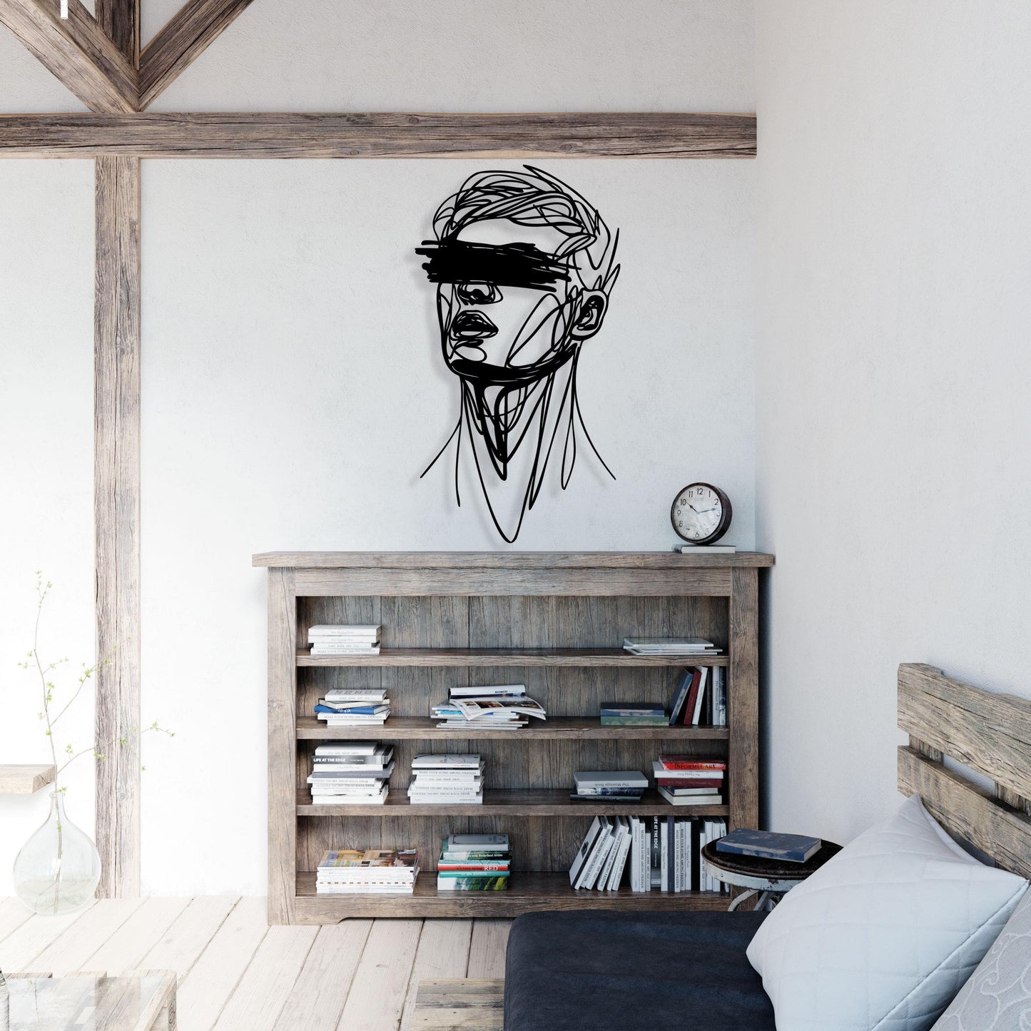 Abstract Metal Wall Art, Minimalist Face Line Art, Modern Home Decor, Iconic Metal Decor, Gift for Her, Game Room Decor, Bar Entry Wall Art