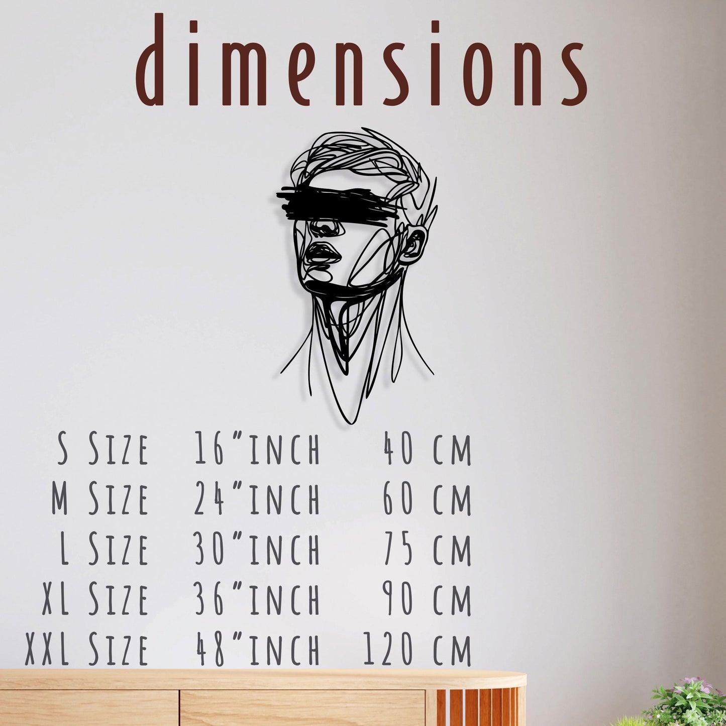 Abstract Metal Wall Art, Minimalist Face Line Art, Modern Home Decor, Iconic Metal Decor, Gift for Her, Game Room Decor, Bar Entry Wall Art
