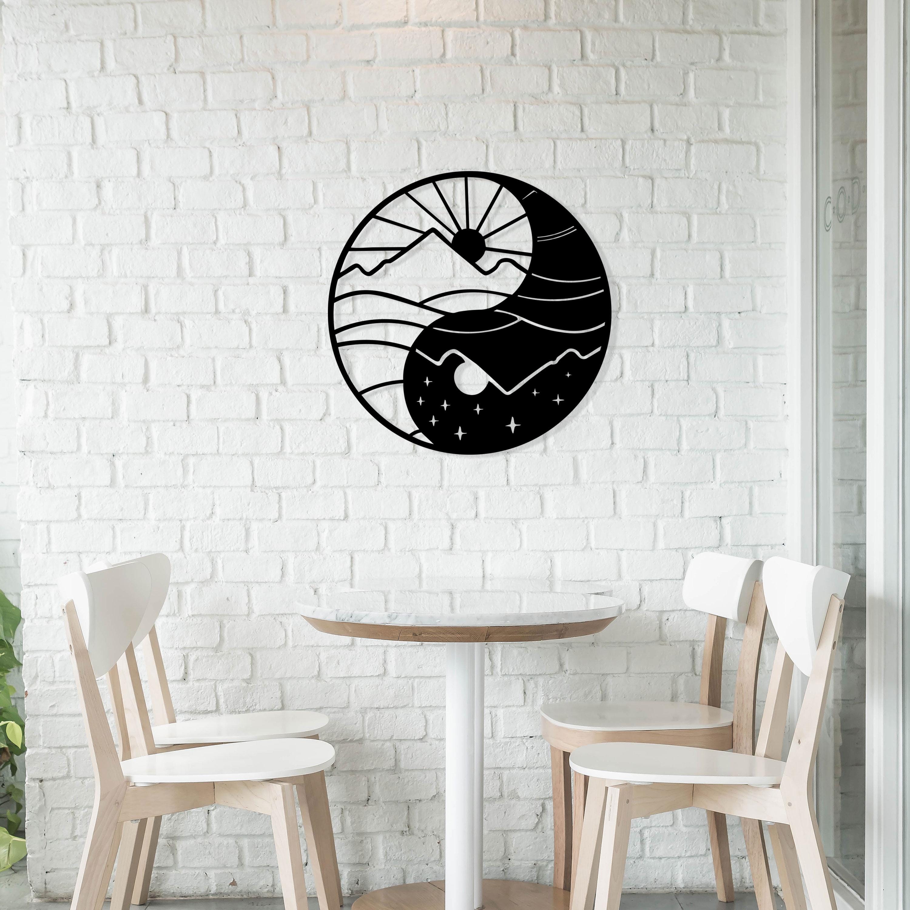 Yin Yang Metal Wall Art - Zen Boho Home Decor - Gift for Yoga Lovers