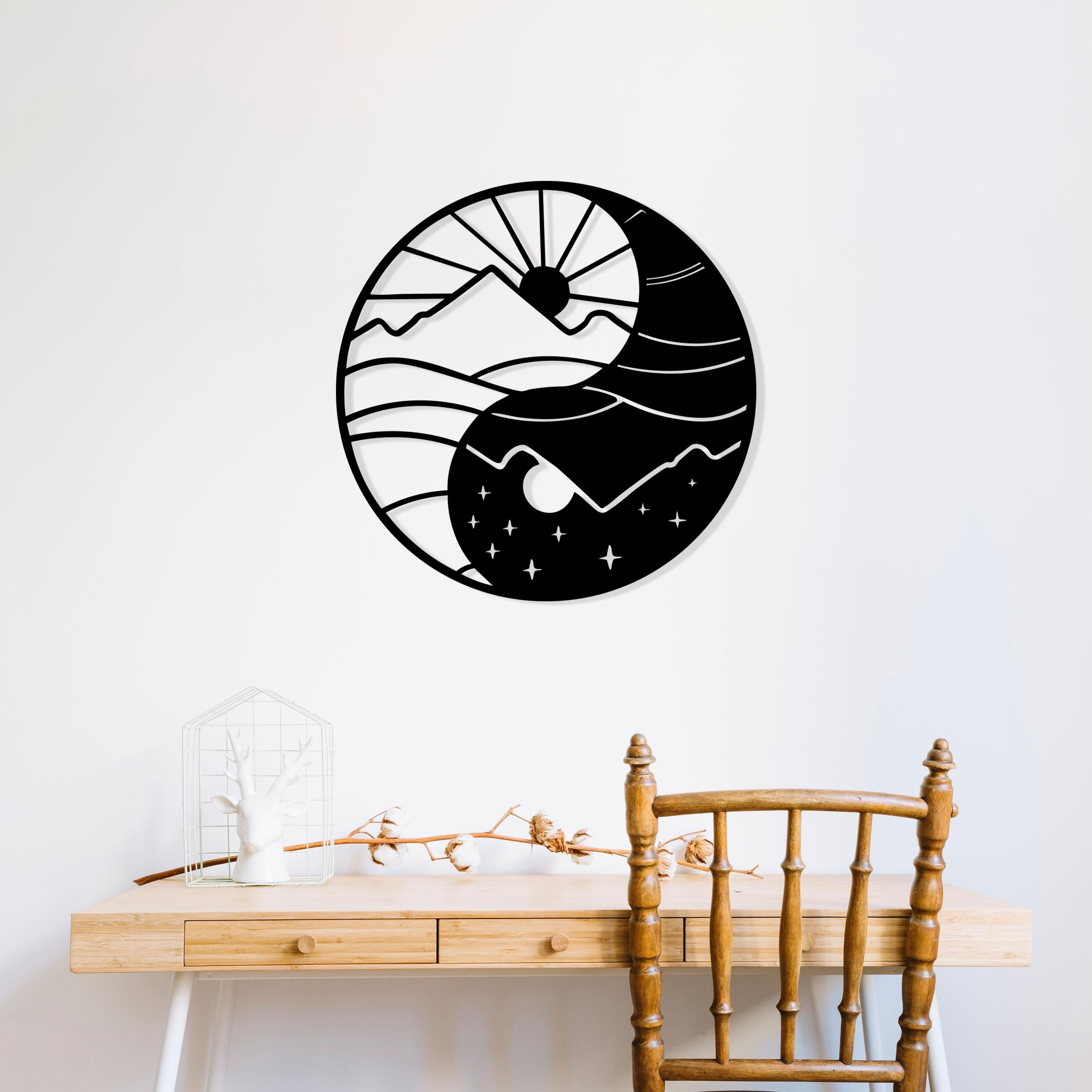 Yin Yang Metal Wall Art - Zen Boho Home Decor - Gift for Yoga Lovers