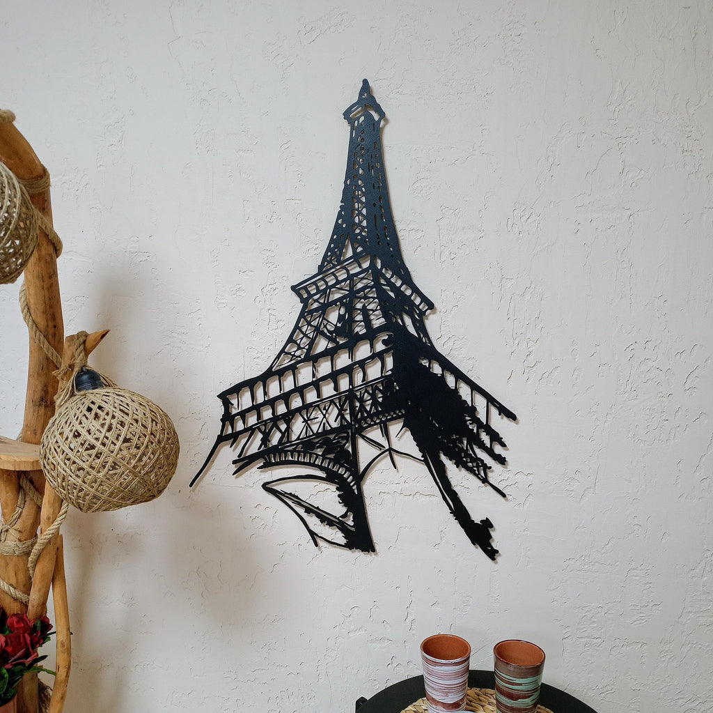 Paris Eiffel Tower Metal Wall Art - Modern Home Decor - Iconic Birthday Gift