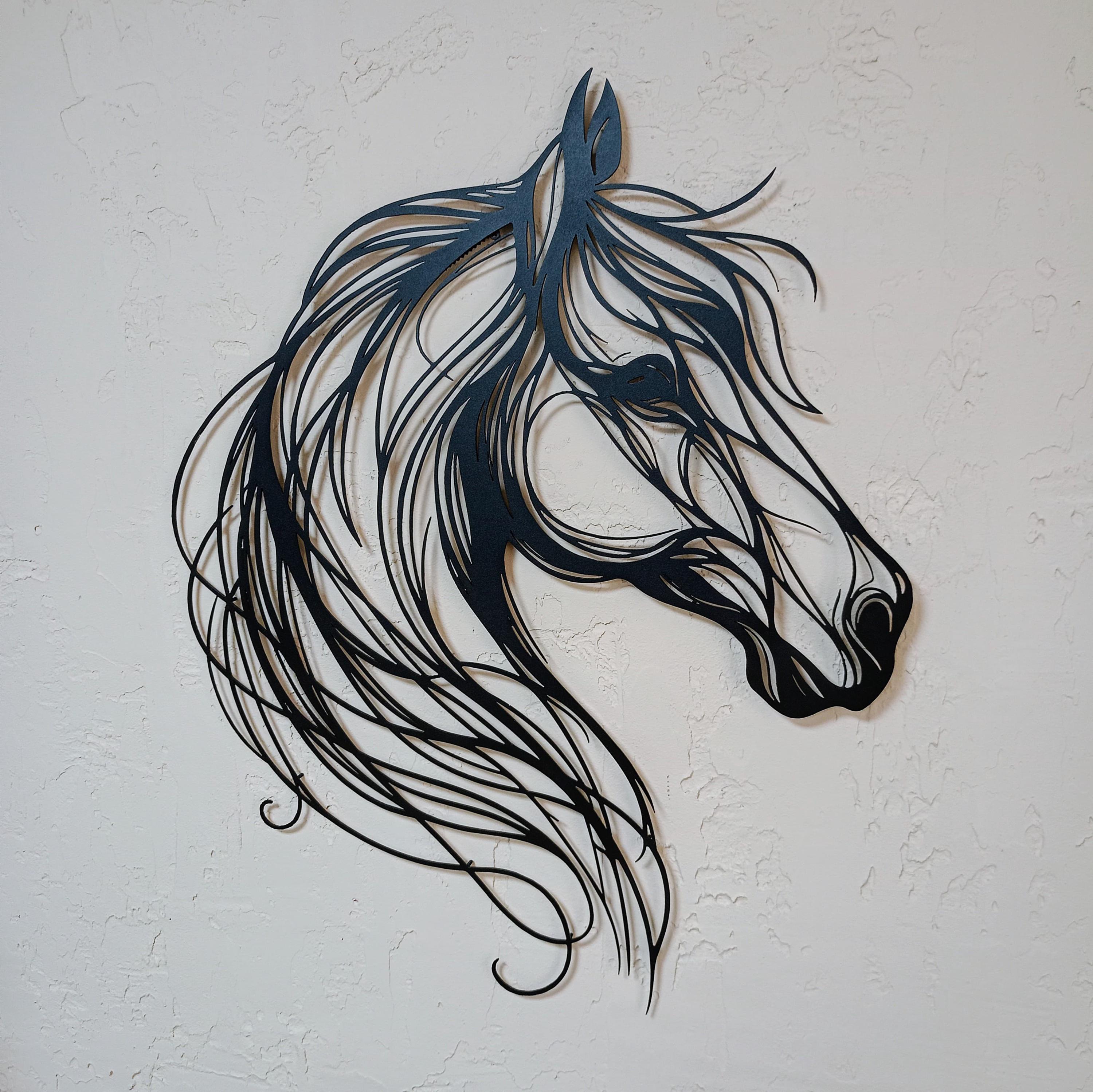 Horse Metal Line Art - Modern Home Decor - Horse Lovers Gift