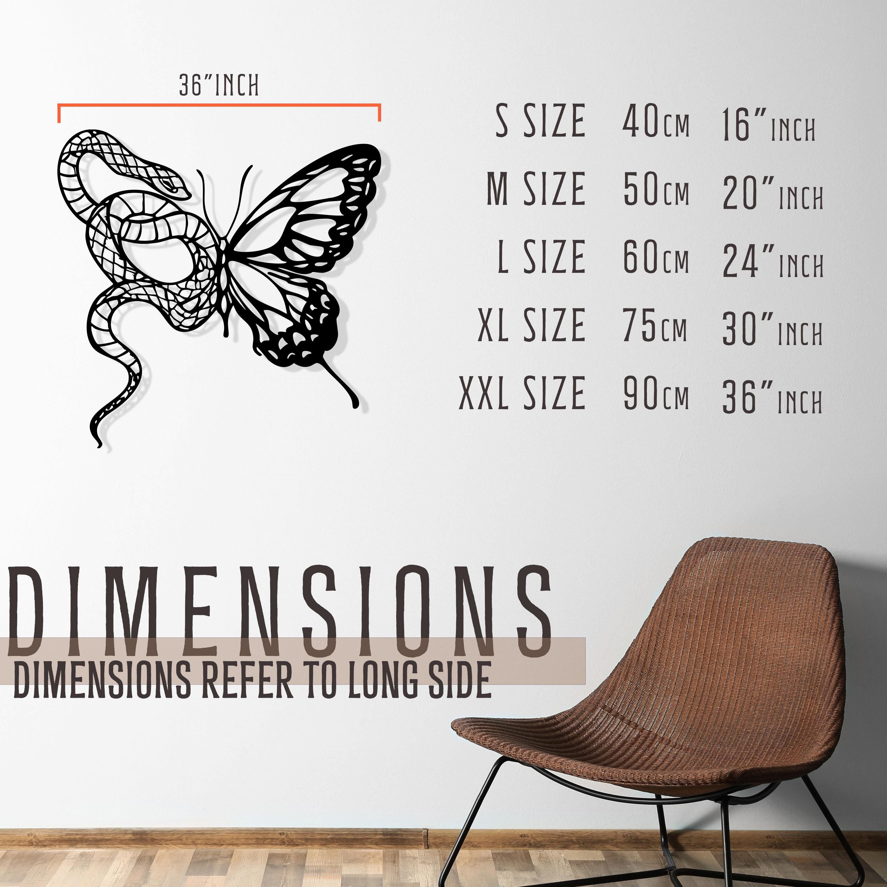 Snake and Butterfly Metal Wall Art - Nature Home Decor - Unique Birthday Gift