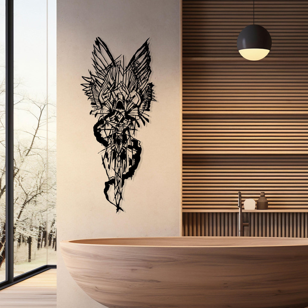 Angel Devil Abstract Metal Wall Art: Modern Fantasy Decor
