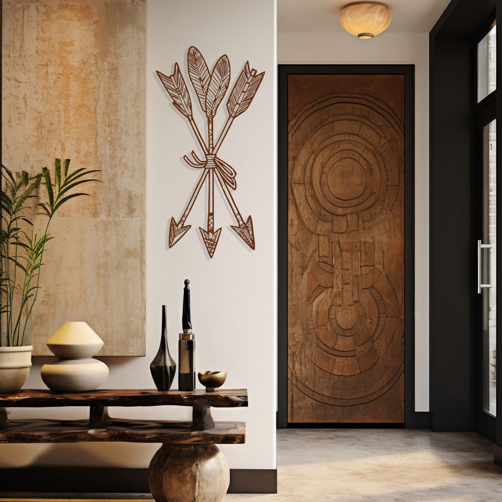 Rustic Arrows Metal Wall Art - Boho Metal Home Decor - Unique Birthday Gift