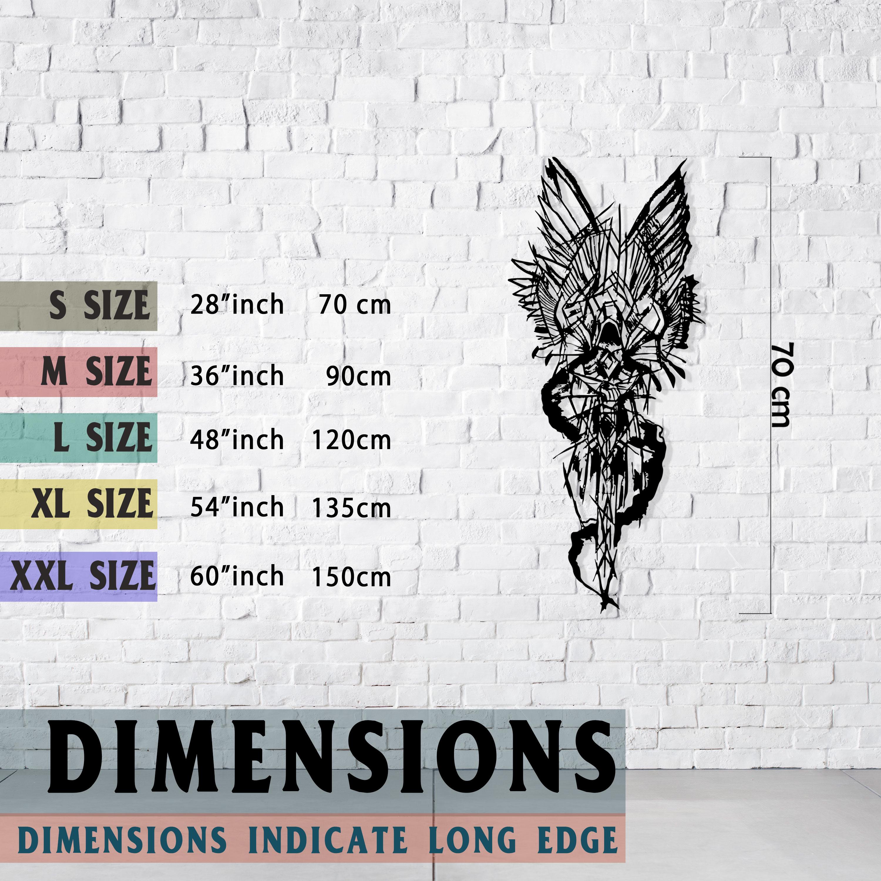 Angel Devil Abstract Metal Wall Art: Modern Fantasy Decor