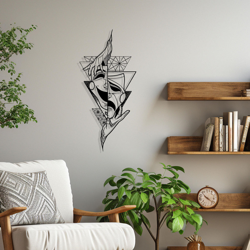 Theatre Mask Metal Wall Art - Modern Minimalist Home Decor - Iconic Wall Sign