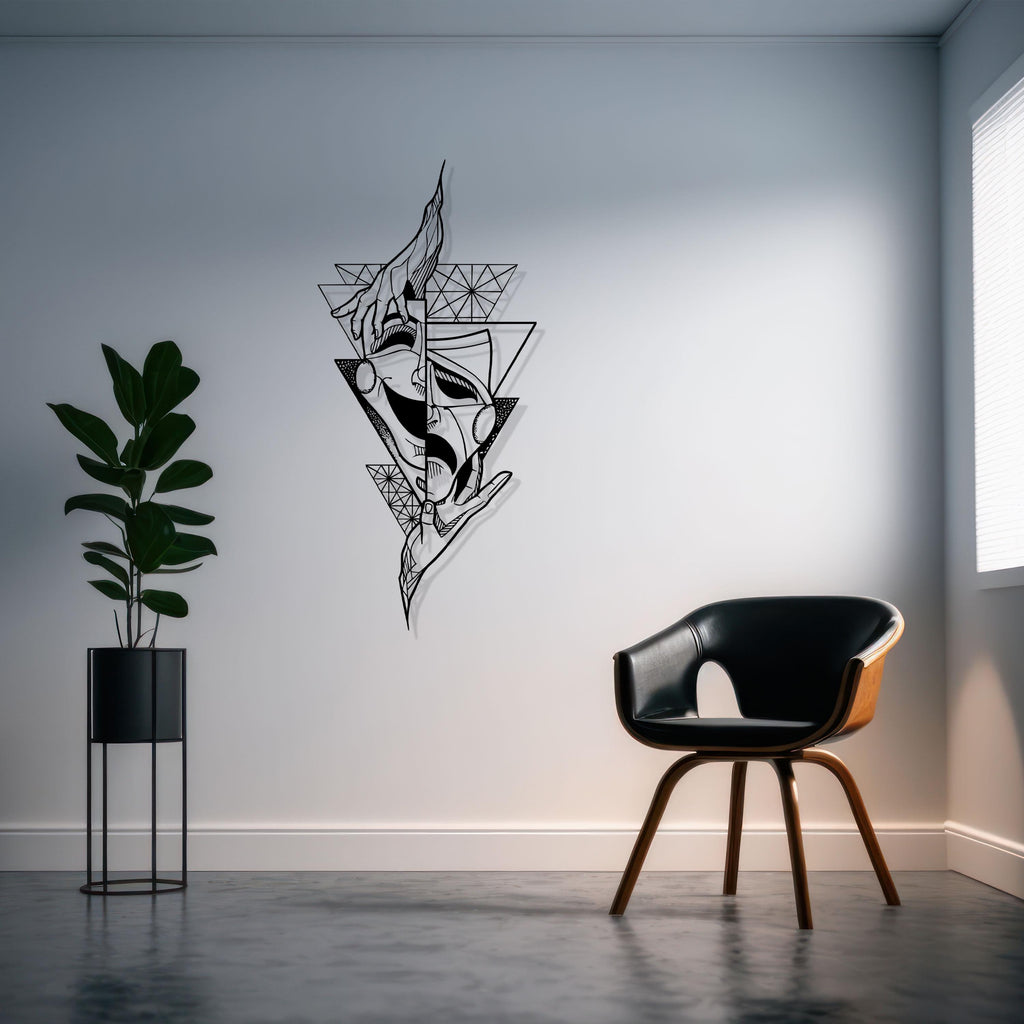Theatre Mask Metal Wall Art - Modern Minimalist Home Decor - Iconic Wall Sign